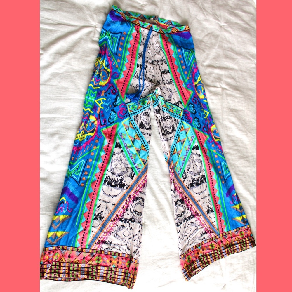 Multicolor festival style flows pants